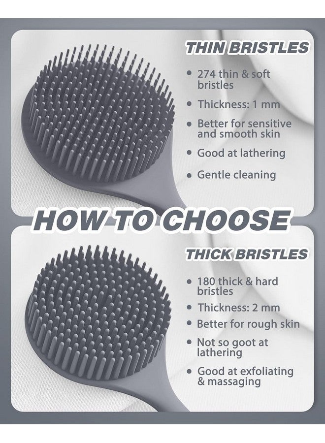 KESHAVAM Silicone Back Scrubber for Shower - Long Handle Body Brush for Exfoliating & Deep Cleansing, Soft Bristles Bath Brush for Dry & Wet Skin, Back Washer for Men & Women, Includes Wall Hook - Image 4
