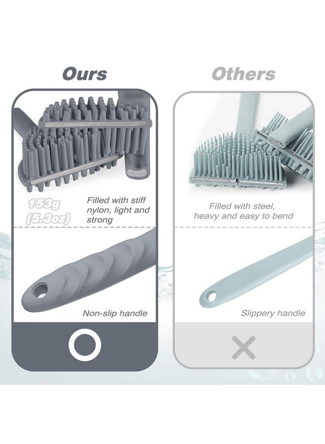 KESHAVAM Silicone Back Scrubber for Shower - Long Handle Body Brush for Exfoliating & Deep Cleansing, Soft Bristles Bath Brush for Dry & Wet Skin, Back Washer for Men & Women, Includes Wall Hook - Image 5