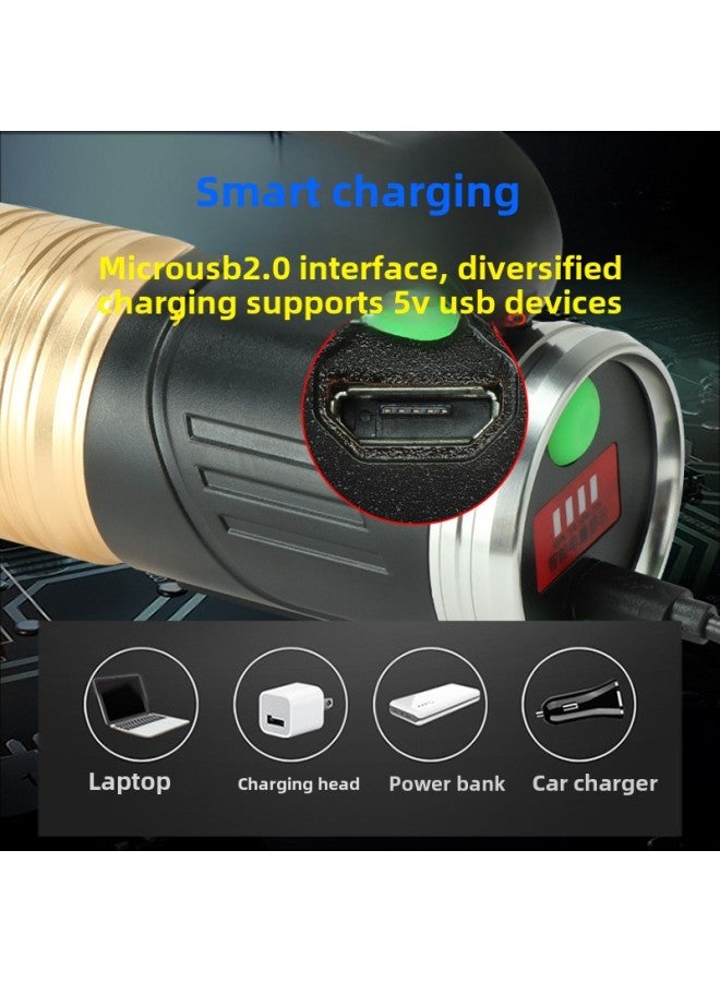 Highlight LED Night Fishing Lights Fishing Lights Blue Light Zoom Fishing Gear USB Strong Light Rechargeable Fish Flashlight-Color:2 Light Sleeve 2: Lamp + Wire + Cloth Bag + Floor Rack - Image 3