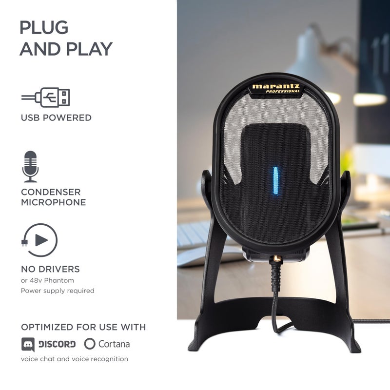 Marantz Professional Umpire - USB Microphone for Recording, Podcasting, Streaming and Gaming with Desktop Stand, Pop Filter and Shockmount, Black - Image 4