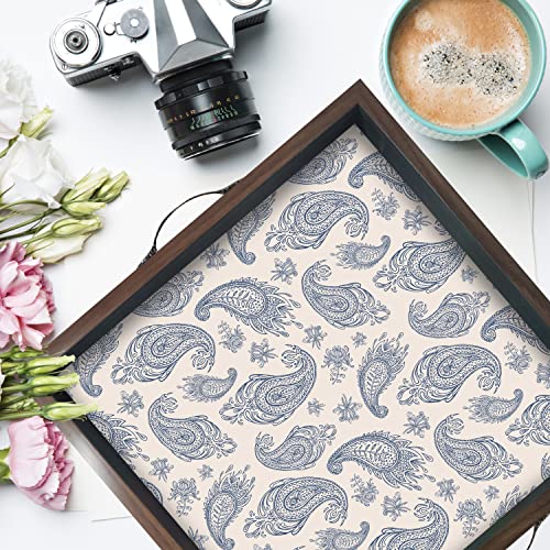 PAPER PLANE DESIGN Wooden Serving Tray for Serving, Square Large Serving Tray Table Decoration (Square 12 INCH) (A) - Image 4