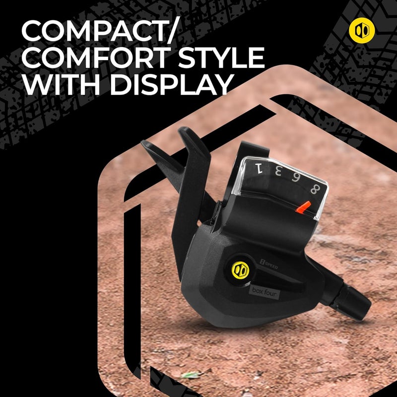 Box Four 8 Speed E-Bike Shifter 1 Gear Per Click, Non E-Bike Shifter 2 Piece Pull Lever up to 3 Gears Per Click Bicycle Shift Lever Cable for Mountain Bike Shifters, MTB, Bicycle Gear Shifter Cycling - Image 5