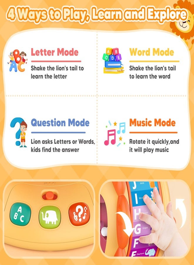 Sumapner Alphabet Learning Toys for Toddlers 1-2 Year Old, Lion Spin and Sing ABC Letter Interactive Toys with Lights Sound, Musical Educational Toys for Boys Girls Kids, First Christmas Birthday Gift - Image 2