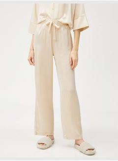 KOTON Satin Elastic Wait Straight Leg Pyjama Bottom  - Image 3