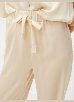 KOTON Satin Elastic Wait Straight Leg Pyjama Bottom  - Image 5