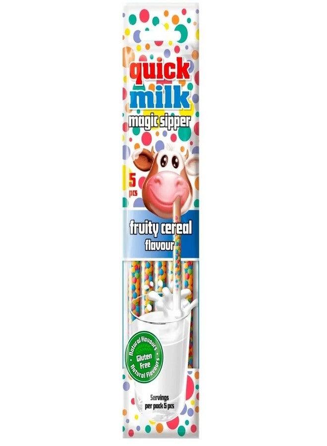 Quick Milk Gluten-free Magic Sipper Straws (Fruity Cereal), (30g) | Imported | Magic Sipper