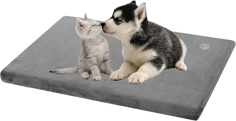 EMPSIGN Stylish Dog Bed Mat Dog Crate Pad Mattress Reversible (Cool & Warm), Water Proof Linings, Removable Machine Washable Cover, Firm Support Pet Crate Bed for Small to XX-Large Dogs, Grey - Image 1