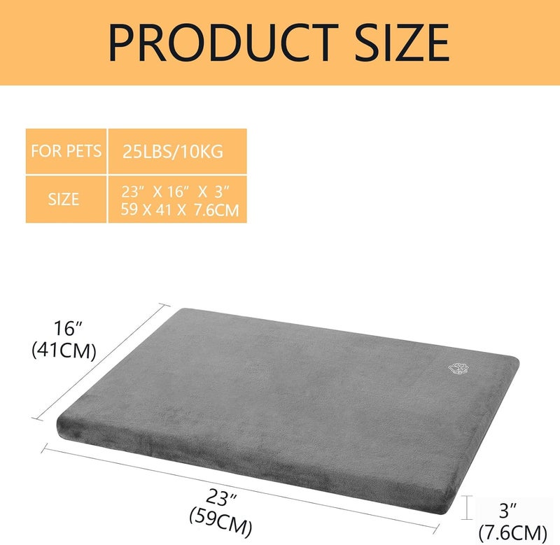 EMPSIGN Stylish Dog Bed Mat Dog Crate Pad Mattress Reversible (Cool & Warm), Water Proof Linings, Removable Machine Washable Cover, Firm Support Pet Crate Bed for Small to XX-Large Dogs, Grey - Image 2