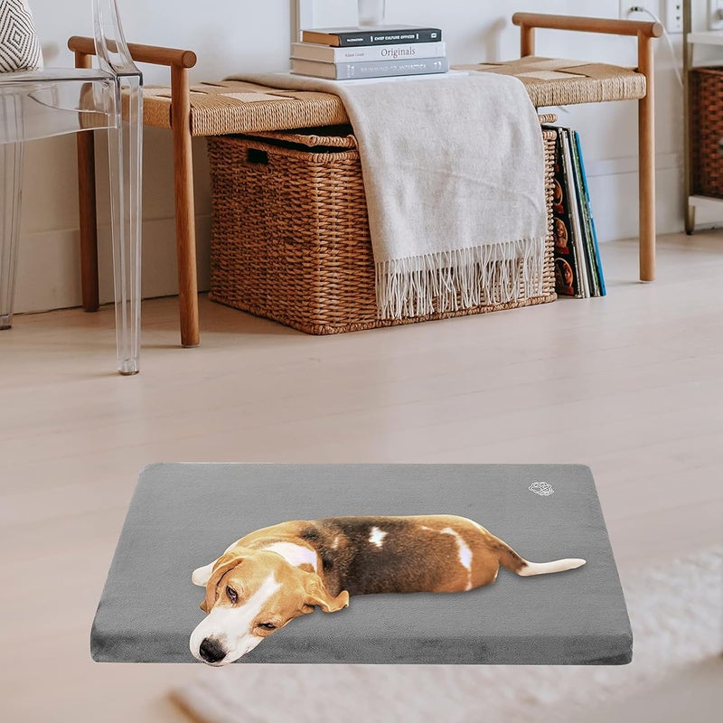 EMPSIGN Stylish Dog Bed Mat Dog Crate Pad Mattress Reversible (Cool & Warm), Water Proof Linings, Removable Machine Washable Cover, Firm Support Pet Crate Bed for Small to XX-Large Dogs, Grey - Image 5