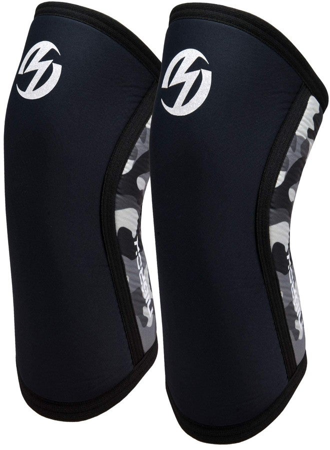 Nisrok Knee Sleeves (1 Pair), 7mm Neoprene Compression Knee Braces, Great Support for Cross Training, Weightlifting, Powerlifting, Squats, Basketball and More - Image 1