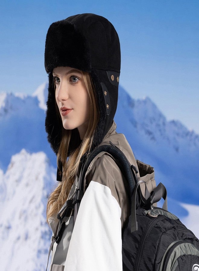 HUAMULAN Women Men Winter Trapper Hats Ear Flaps Ushanka Trooper Hunting Hat Outdoor Ski Snow Windproof Cap - Image 3