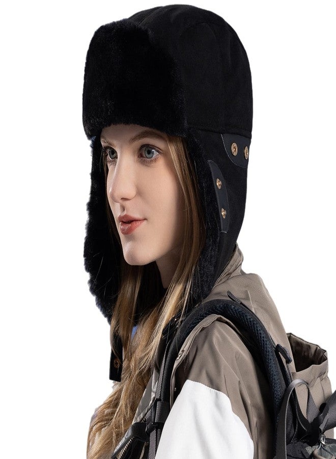 HUAMULAN Women Men Winter Trapper Hats Ear Flaps Ushanka Trooper Hunting Hat Outdoor Ski Snow Windproof Cap - Image 2