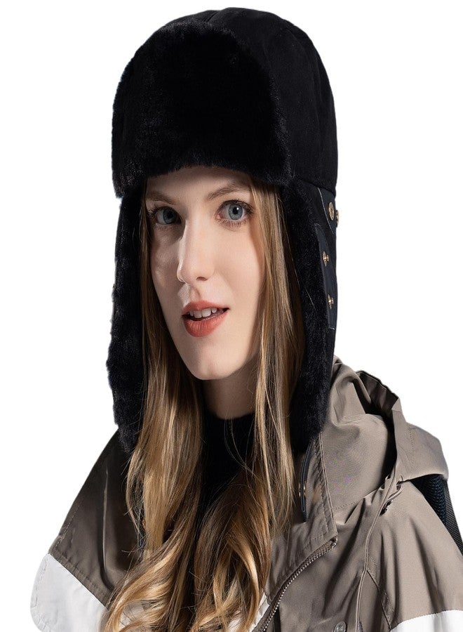 HUAMULAN Women Men Winter Trapper Hats Ear Flaps Ushanka Trooper Hunting Hat Outdoor Ski Snow Windproof Cap - Image 1