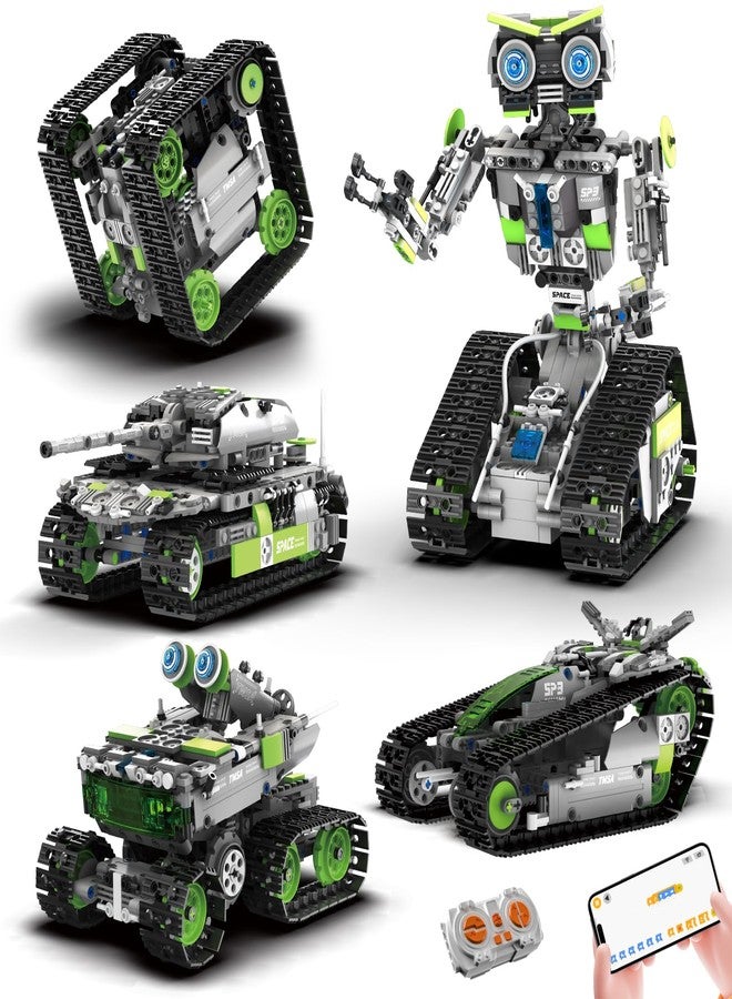 HPROMOT STEM Robot Building Sets for Kids Ages 8-16, 5-in-1 Remote Control and APP Robot Toys, 757 Pcs DIY Building Science Educational Kit, Building Block Birthday Present for Teen Boys and Girls - Image 1