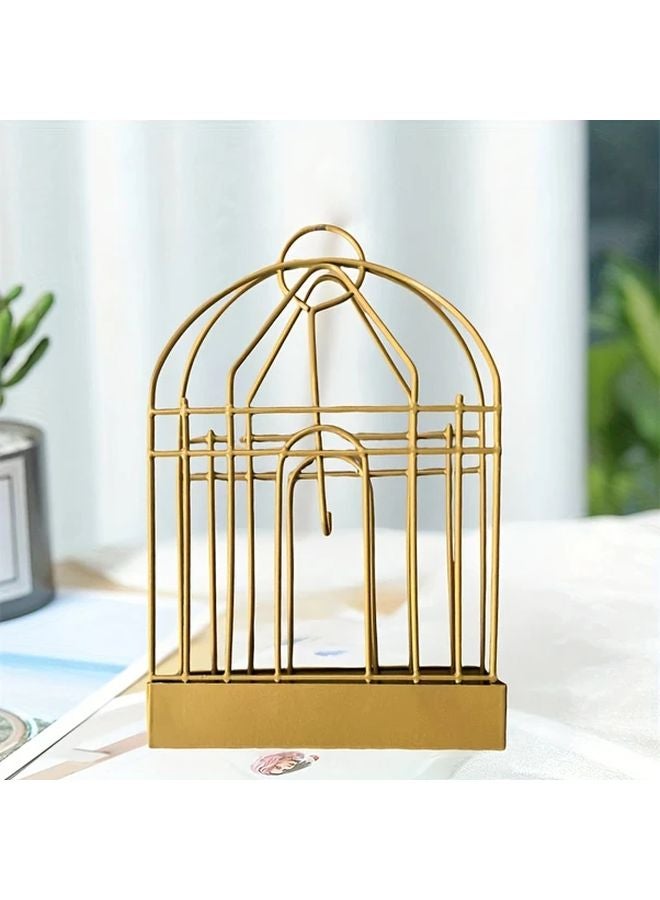 Golden Vintage Birdcage Mosquito Coil Holder Portable Metal Incense Burner Home Garden Decor - Image 1