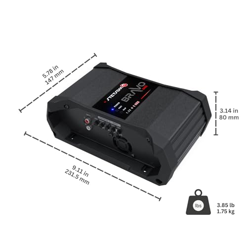 Stetsom Bravo BASS 1200 1 Ohm - Mono Car Amplifier, 1200.1 1.2K Watts RMS, Monoblock, 1Ω Stable Car Audio, HD Sound Quality, Crossover & Bass Boost, Car Stereo Speaker Subwoofer MD, Smart Coolers - Image 4