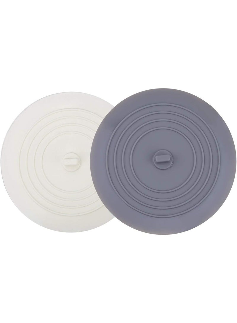 Tub Stopper 2 Pack, 6 inches Large Silicone Drain Plug Hair Stopper Flat Suction Cover for Kitchen Bathroom Accessories and Laundry - Image 1