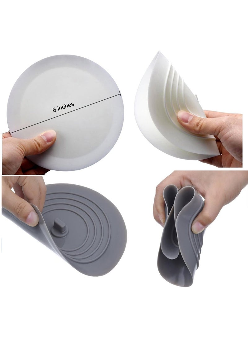 Tub Stopper 2 Pack, 6 inches Large Silicone Drain Plug Hair Stopper Flat Suction Cover for Kitchen Bathroom Accessories and Laundry - Image 4