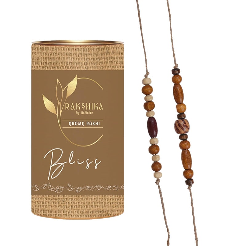 iinfinize iinfinize Premium Aroma Rakhi Hand Crafted Essential Oil Fragrance Brother Wristband Bhai Vintage Rakhi Set Traditional Bracelet Rakhi Festival Delight With Roli Chawal 