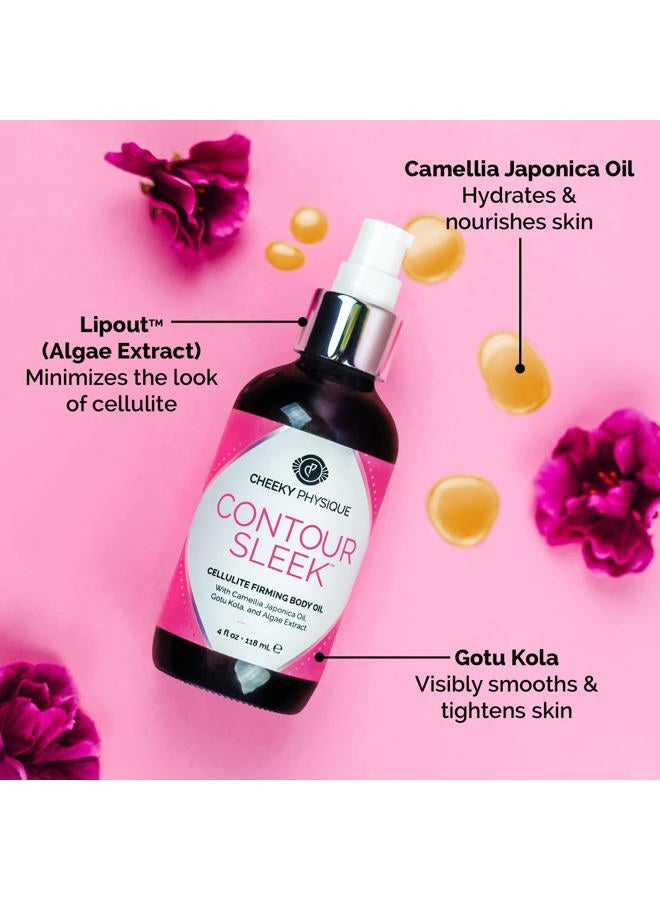 Cheeky Physique Contour Sleek Cellulite Smoothing Oil - Intensive Anti Cellulite Skin Tightening & Firming Body Oil with Gotu Kola - Natural Detox Oil for Cupping Massage or Lymphatic Drainage Treatment - Image 3