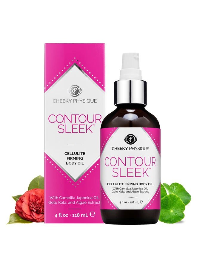 Cheeky Physique Contour Sleek Cellulite Smoothing Oil - Intensive Anti Cellulite Skin Tightening & Firming Body Oil with Gotu Kola - Natural Detox Oil for Cupping Massage or Lymphatic Drainage Treatment - Image 1