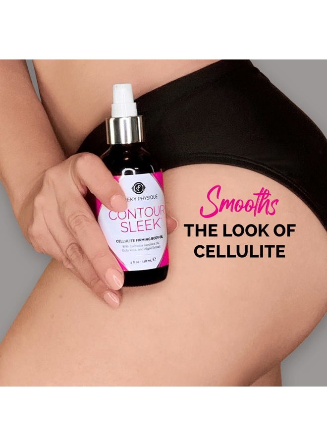 Cheeky Physique Contour Sleek Cellulite Smoothing Oil - Intensive Anti Cellulite Skin Tightening & Firming Body Oil with Gotu Kola - Natural Detox Oil for Cupping Massage or Lymphatic Drainage Treatment - Image 2