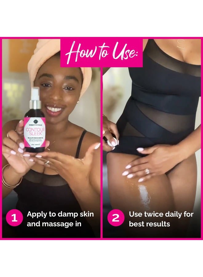 Cheeky Physique Contour Sleek Cellulite Smoothing Oil - Intensive Anti Cellulite Skin Tightening & Firming Body Oil with Gotu Kola - Natural Detox Oil for Cupping Massage or Lymphatic Drainage Treatment - Image 4