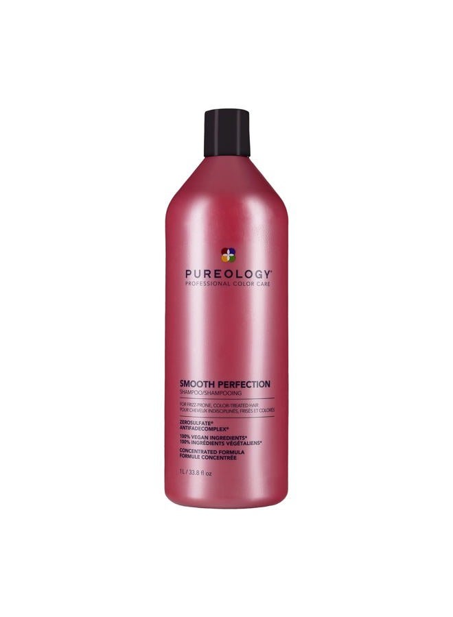 PUREOLOGY Smooth Perfection Shampoo | For Frizzy, Color-Treated Hair | Smooths Hair & Controls Frizz | Sulfate-Free | Vegan | Updated Packaging | 33.8 Fl. Oz. | - Image 1