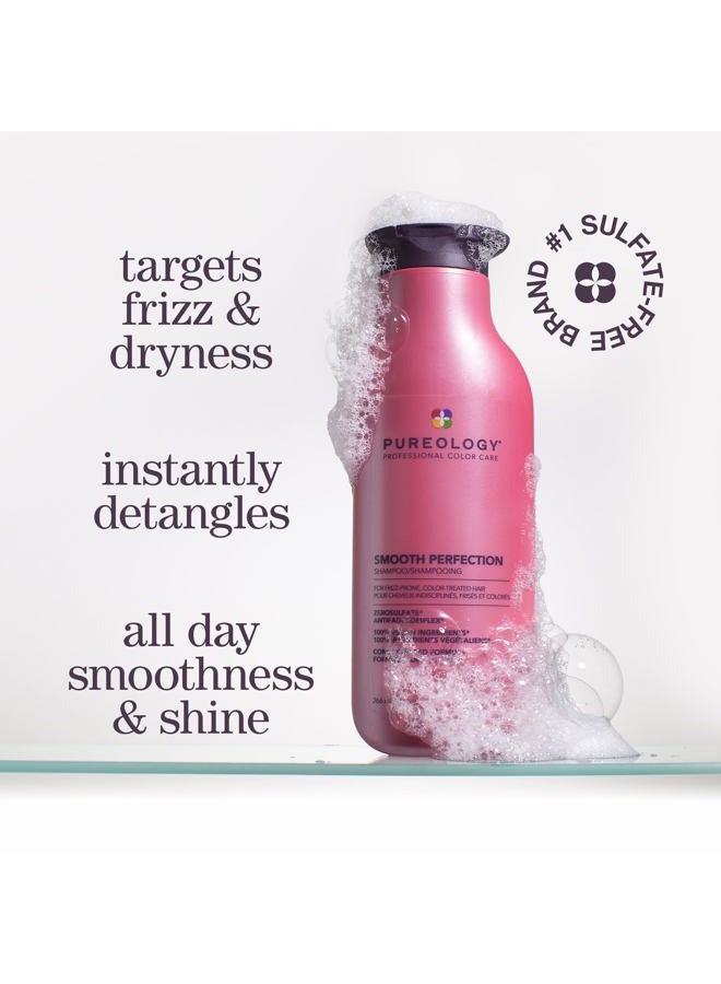 PUREOLOGY Smooth Perfection Shampoo | For Frizzy, Color-Treated Hair | Smooths Hair & Controls Frizz | Sulfate-Free | Vegan | Updated Packaging | 33.8 Fl. Oz. | - Image 2