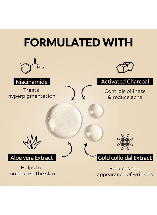 MIRABELLE Cosmetics Korea Gold + Charcoal Facial Sheet Mask | Sebum Control | Reduce Spots | Women & Men | Made In Korea | Combo Pack Of 6 (Each 25Ml)  - Image 2