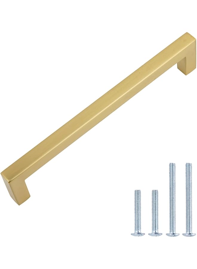 promass Modern Square Cabinet Pull Handle, 13.69 CM Length (12.7 CM Hole Center), Golden Champagne, 10-pack - Image 1