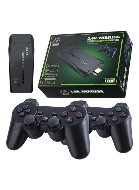 وحدة تحكم الألعاب الكلاسيكية Game Stick 4K مع وحدتي ألعاب لاسلكيتين 2.4G ومشغلين ثنائي إخراج HDMI مدمج في أكثر من 3500 لعبة متوافقة مع جهاز عرض كمبيوتر محمول يعمل بنظام Android TV PC