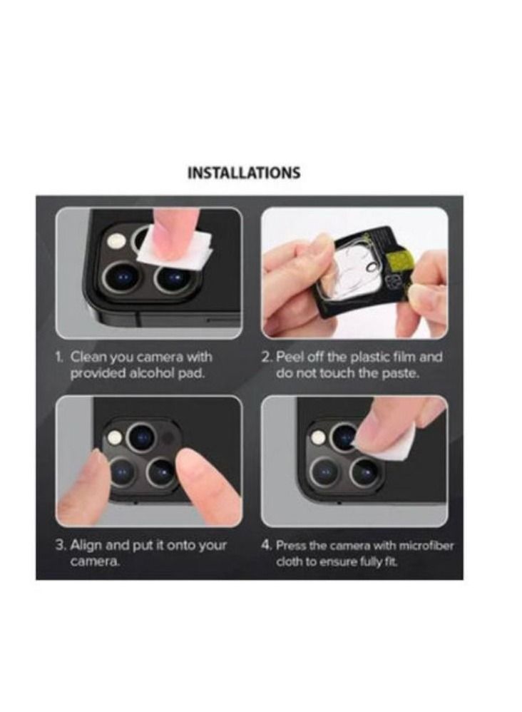 واقي عدسة الكاميرا لهاتف ابل ايفون 13 برو شفاف - Image 2