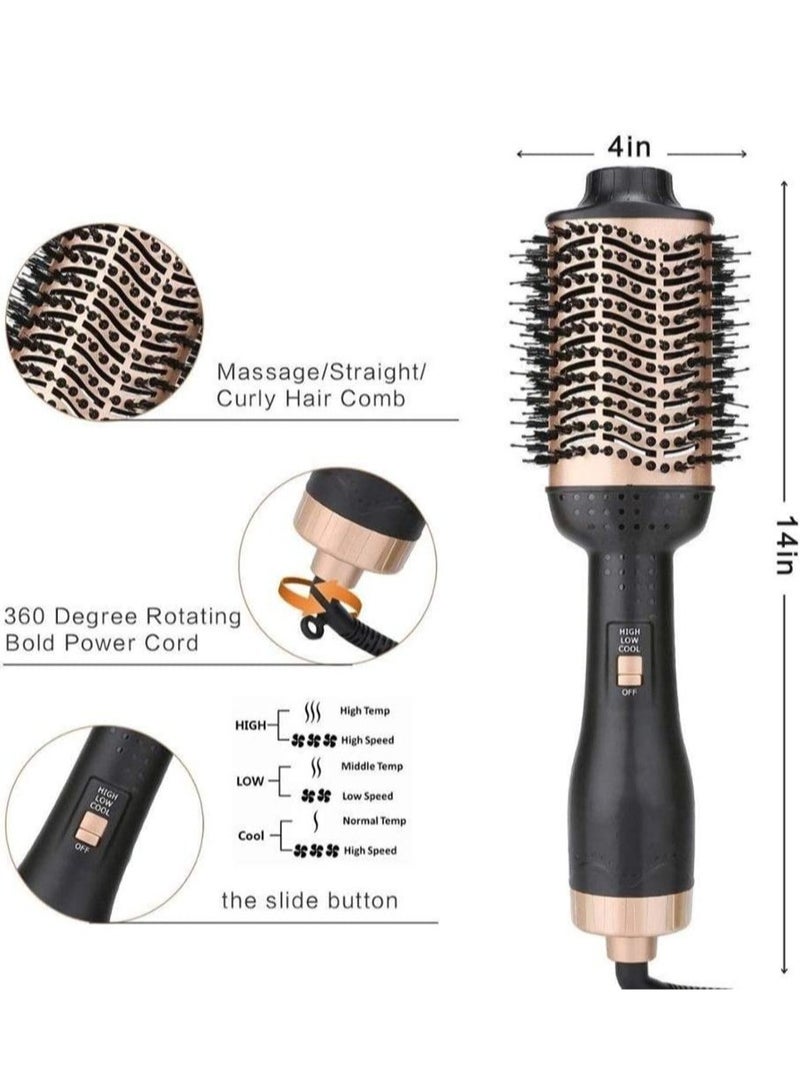 ELTRAZONE Professional One Step Hair Dryer Brush Volumizer Straightener Negative Ion Hot Air Brushes Curling Iron Salon Rotating (Color : Gold, Size : 14 * 4 Inch) - Image 2