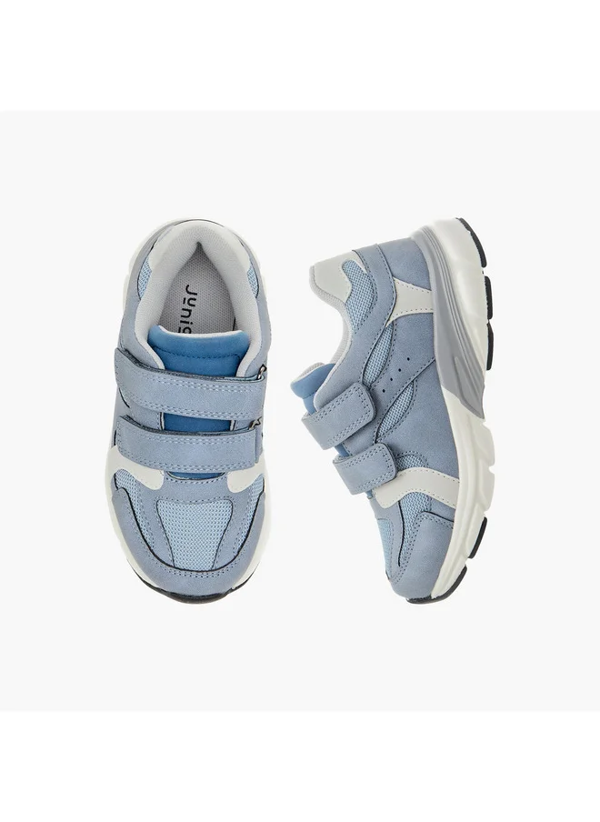 JUNIORS Boys Panelled Sneakers with Hook and Loop Closure