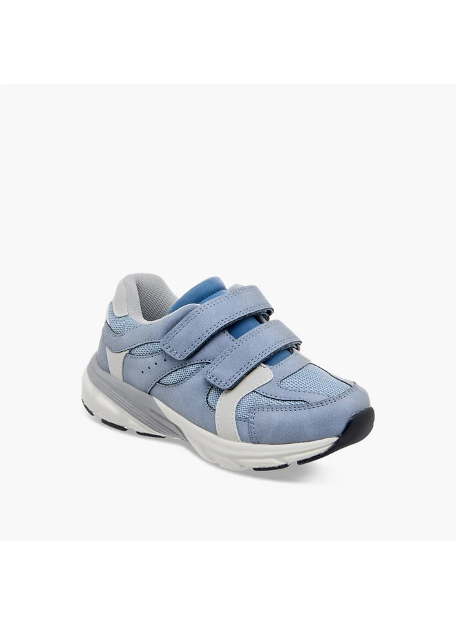 JUNIORS Boys Panelled Sneakers with Hook and Loop Closure
