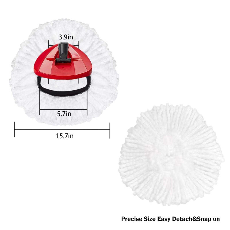 FOOKCIAN 4 Pack Spin Mop Replacement Head Mop Refill Compatible with Oceda Triangle Swivel Mops Microfiber Swivel Mop Refill,Deep Clean,Machine Washable and Easy to Replace - Image 2