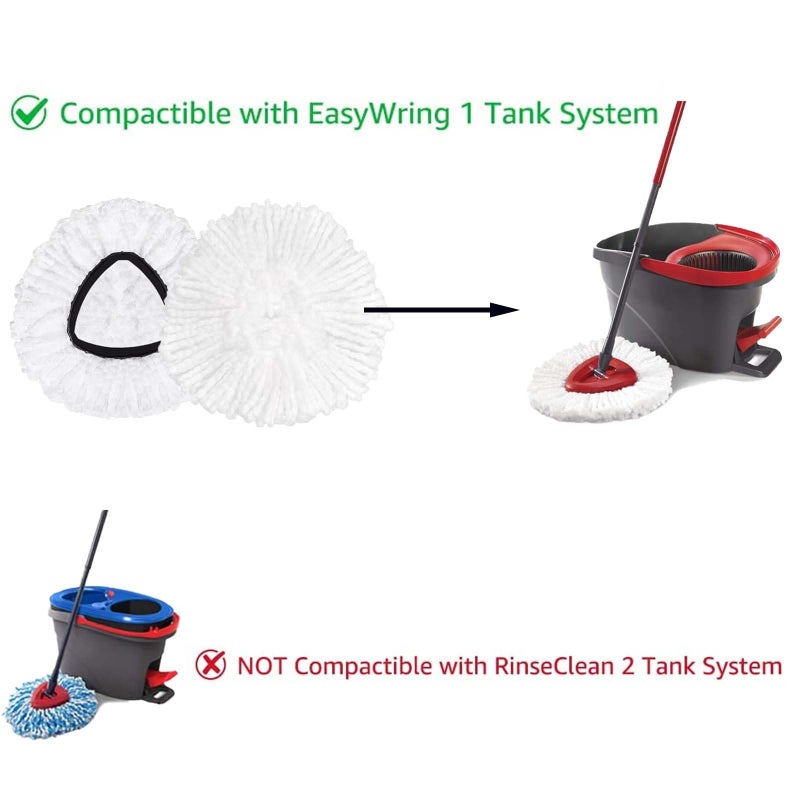 FOOKCIAN 4 Pack Spin Mop Replacement Head Mop Refill Compatible with Oceda Triangle Swivel Mops Microfiber Swivel Mop Refill,Deep Clean,Machine Washable and Easy to Replace - Image 3