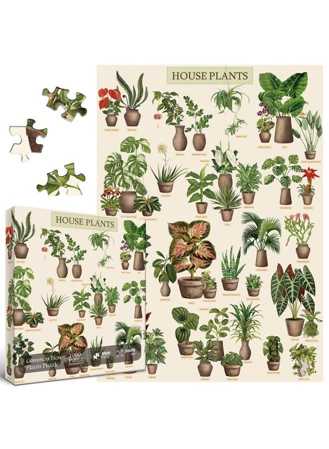 BBOLDIN Vintage Houseplant Puzzle 1000 Pieces for Adult, Botany Succulent House Plant Puzzle, 39 Common Indoor Plants Jigsaw Puzzles as Plant Gifts（HD） - Image 3