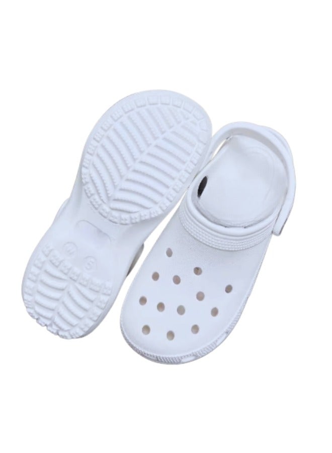 Unisex White EVA Clogs – Lightweight Slip-On Garden Shoes with Backstrap for Adults & Kids