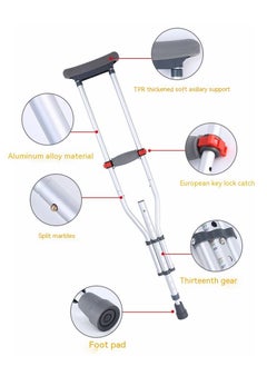 Cool Baby COOLBABY adult crutches portable folding crutches non-slip, armpit crutches, aluminum crutches light and adjustable, suitable for the elderly, disabled, detachable and easy to use  - Image 2