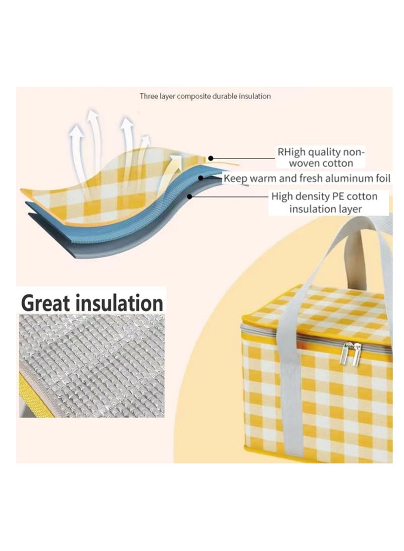 يلا جوي حقيبة سلة نزهة، حقيبة نزهة معزولة، حقيبة شاطئ مبردة قابلة للطي، قابلة لإعادة الاستخدام مع سحاب علوي - لإكسسوارات النزهات الدافئة أو الباردة، في الهواء الطلق (أخضر) - Image 3