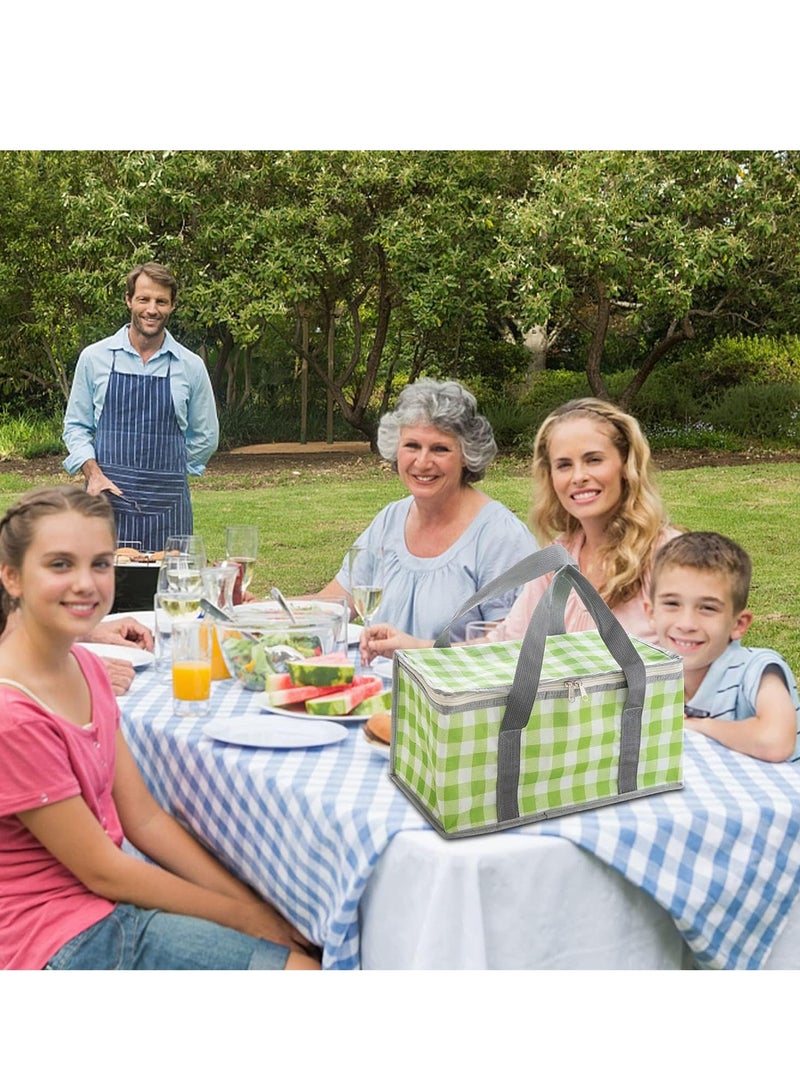 يلا جوي حقيبة سلة نزهة، حقيبة نزهة معزولة، حقيبة شاطئ مبردة قابلة للطي، قابلة لإعادة الاستخدام مع سحاب علوي - لإكسسوارات النزهات الدافئة أو الباردة، في الهواء الطلق (أخضر) - Image 5