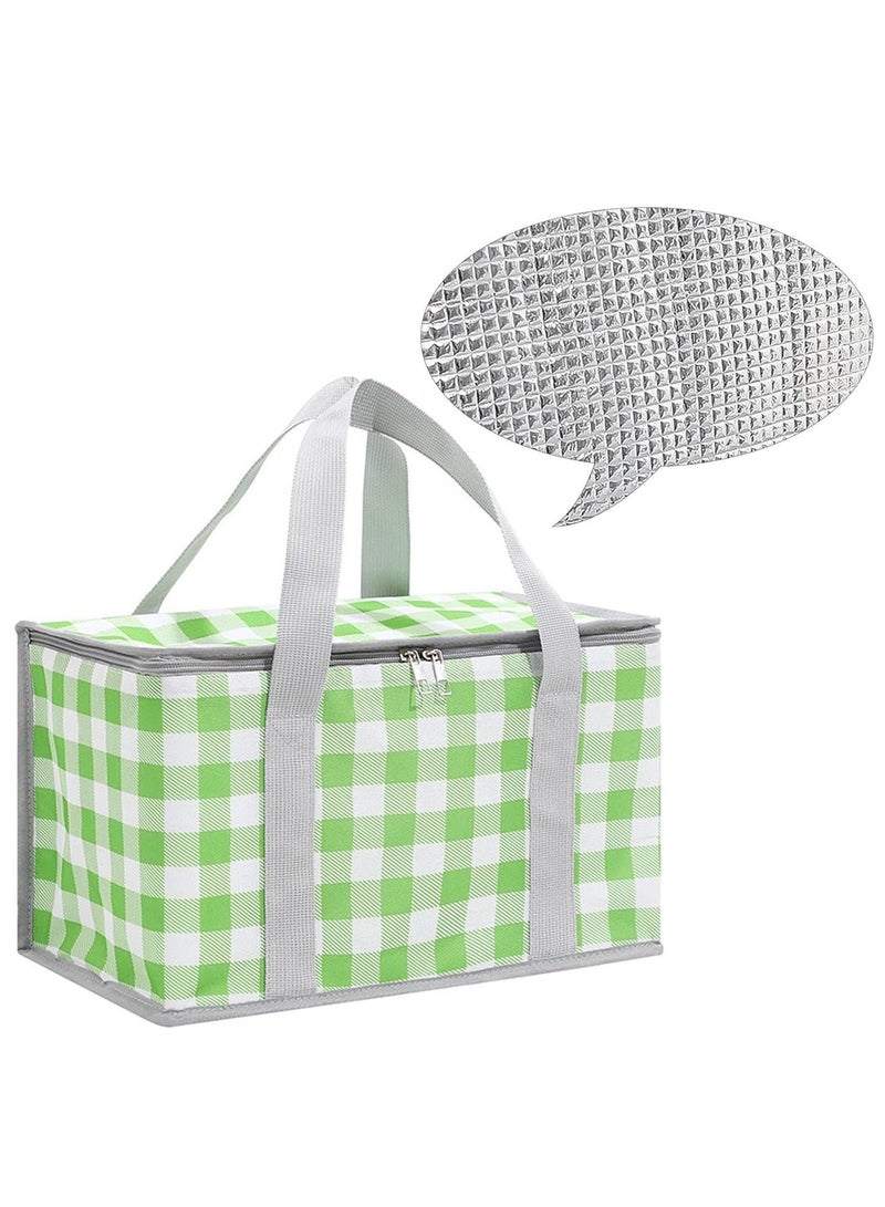 يلا جوي حقيبة سلة نزهة، حقيبة نزهة معزولة، حقيبة شاطئ مبردة قابلة للطي، قابلة لإعادة الاستخدام مع سحاب علوي - لإكسسوارات النزهات الدافئة أو الباردة، في الهواء الطلق (أخضر) - Image 1