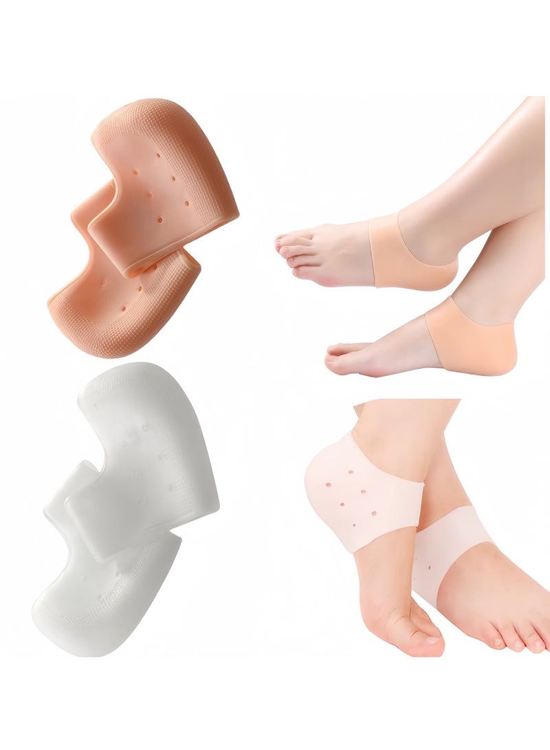 DRAVEN - GG 2Pairs Heel Cushion Cups Heel Inserts Gel Heel Protectors Silicone Heel Sleeves Ankle Protectors Gel Heel Pads Ankle Sleeve Breathable Heel Cushion Pads Insoles Silicone for Blisters Shoes Boots  - Image 1