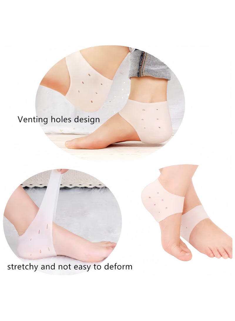 DRAVEN - GG 2Pairs Heel Cushion Cups Heel Inserts Gel Heel Protectors Silicone Heel Sleeves Ankle Protectors Gel Heel Pads Ankle Sleeve Breathable Heel Cushion Pads Insoles Silicone for Blisters Shoes Boots  - Image 2