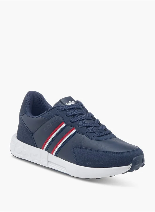 لي كوبر Men's Panelled Sneakers with Lace-Up Closure