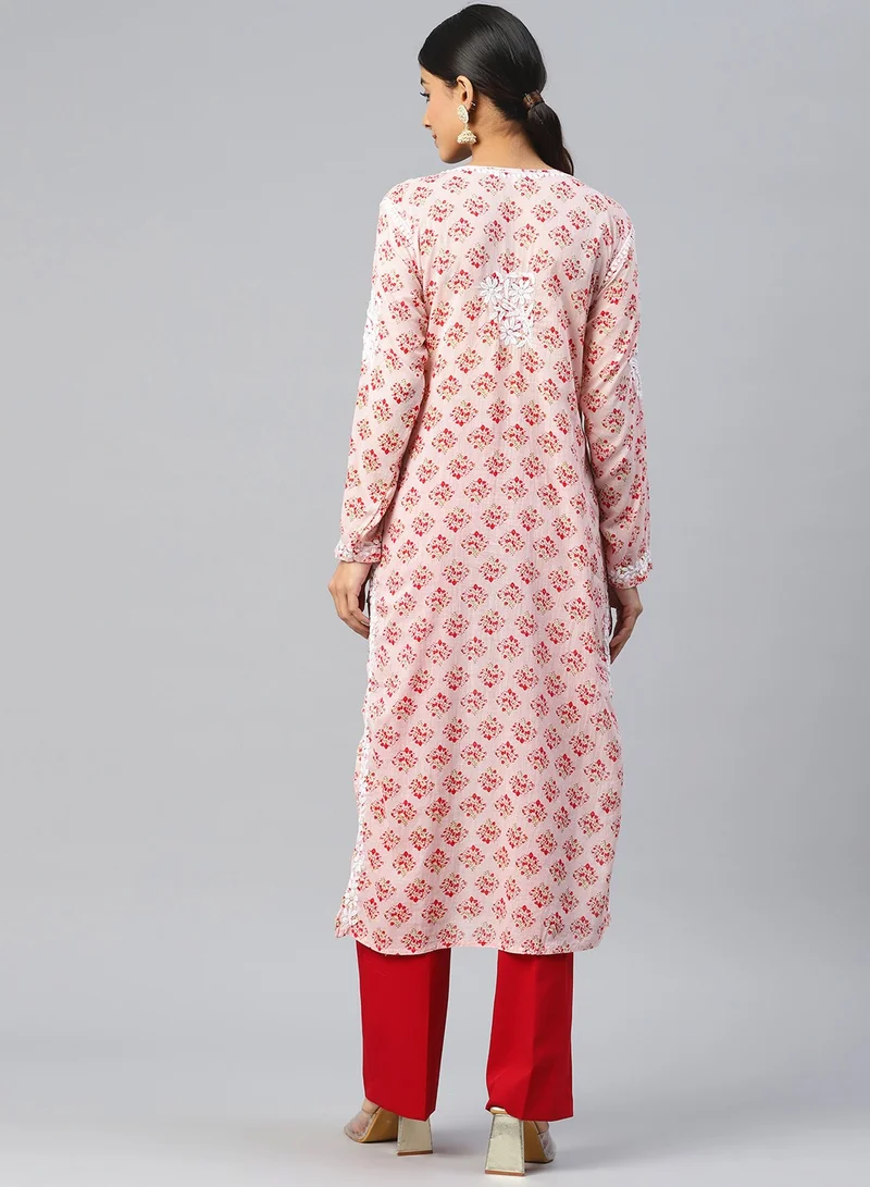 Alaya Women Hand Embroidered Chikankari Cotton Kurta-AL3649