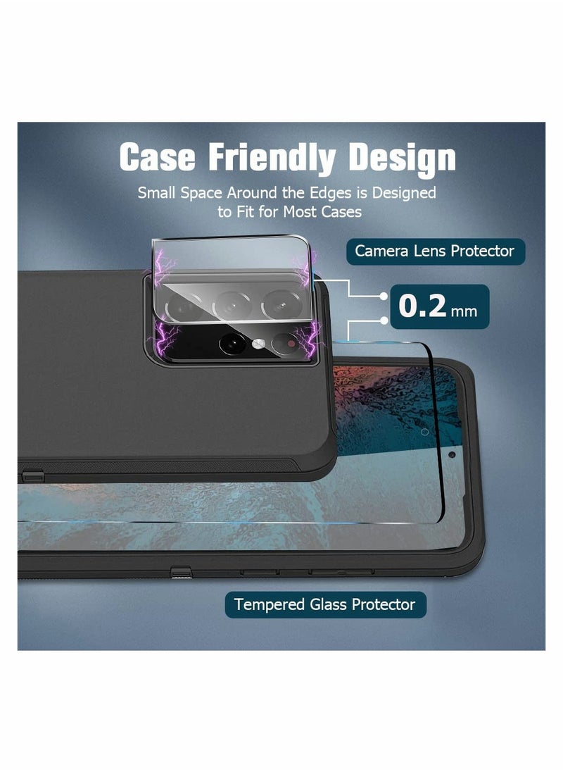 Excefore - Galaxy S21 Ultra Screen Protector with Camera Protector 9H Tempered Glass Scratch Resistant Ultrasonic Fingerprint Support 3D HD Curved for Samsung Galaxy S21 Ultra 6.8" Screen Protector - Image 1
