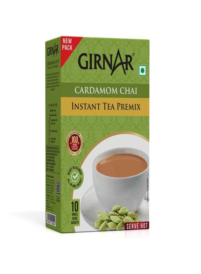 GIRNAR Karak Chai 3in1 Instant Tea Premix with Cardamom | 10 Sachets (140g) | Authentic Indian Spiced Tea | Quick & Flavorful Chai - Image 1